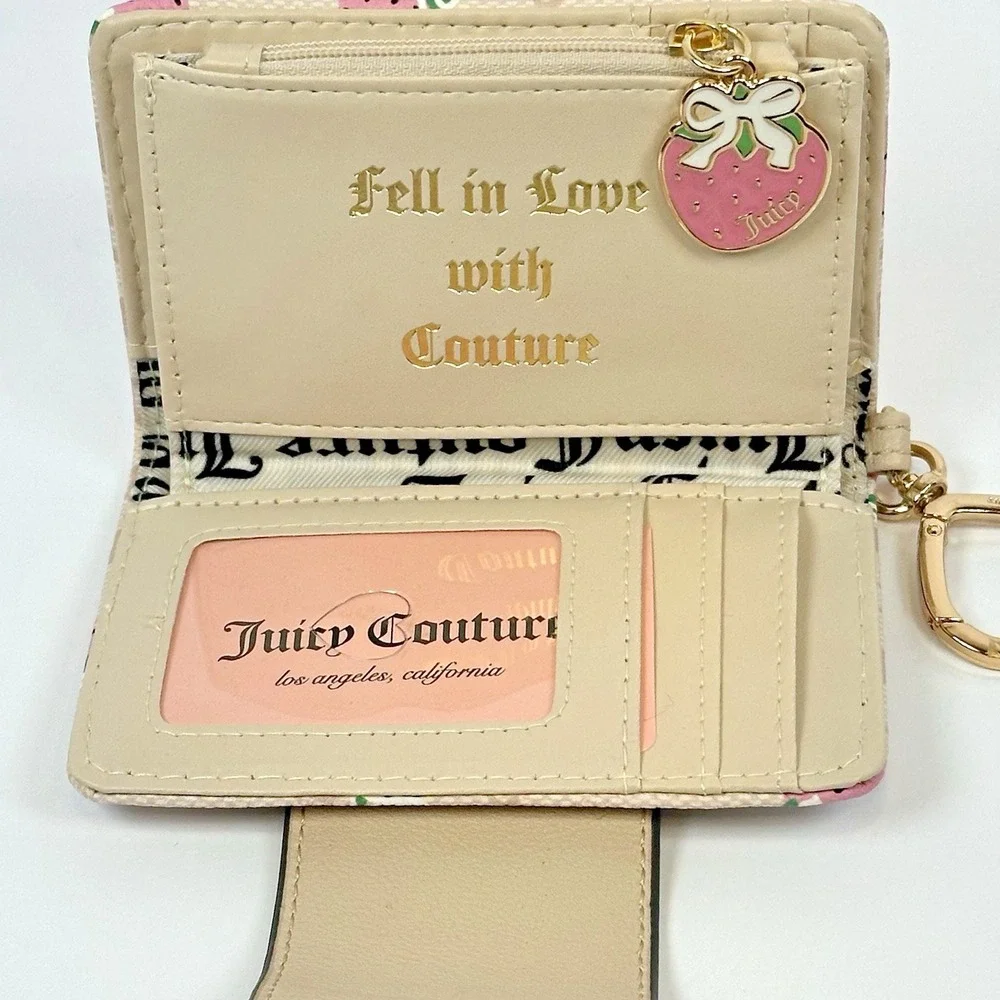 Juicy Couture Strawberry Wallet Keychain Card Holder Berry Sweet NWT